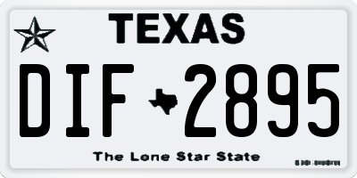 TX license plate DIF2895