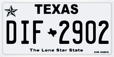 TX license plate DIF2902