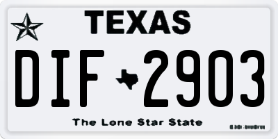 TX license plate DIF2903