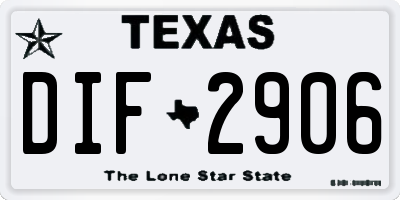 TX license plate DIF2906