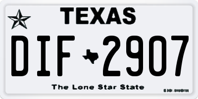 TX license plate DIF2907