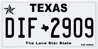 TX license plate DIF2909