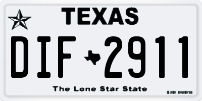 TX license plate DIF2911