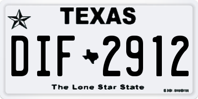 TX license plate DIF2912