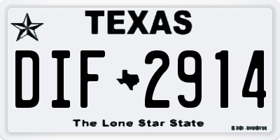 TX license plate DIF2914