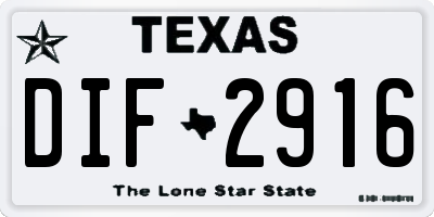 TX license plate DIF2916