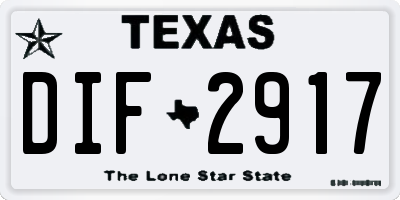 TX license plate DIF2917