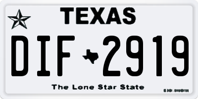 TX license plate DIF2919