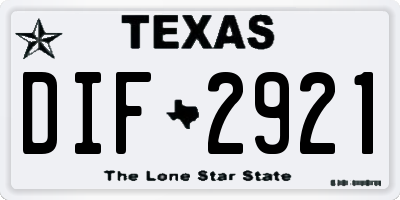 TX license plate DIF2921