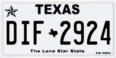 TX license plate DIF2924