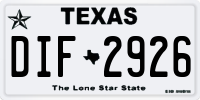 TX license plate DIF2926