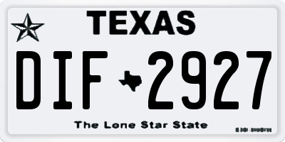 TX license plate DIF2927