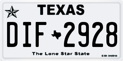 TX license plate DIF2928