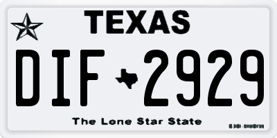 TX license plate DIF2929