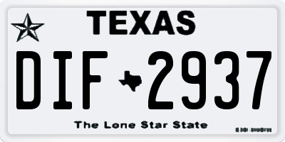 TX license plate DIF2937