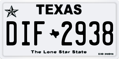 TX license plate DIF2938