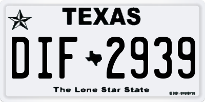 TX license plate DIF2939