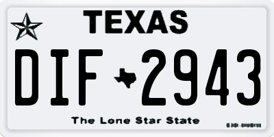 TX license plate DIF2943