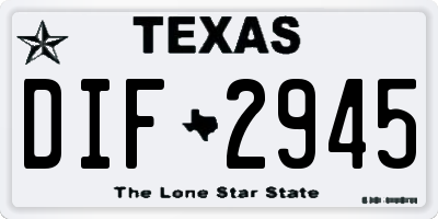 TX license plate DIF2945