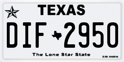 TX license plate DIF2950