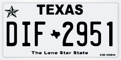 TX license plate DIF2951