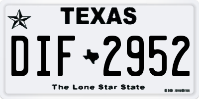 TX license plate DIF2952