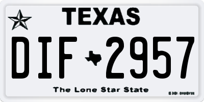 TX license plate DIF2957