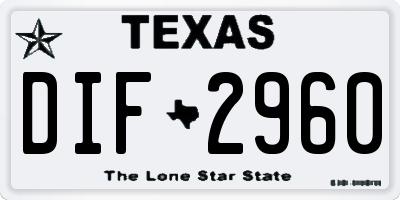 TX license plate DIF2960