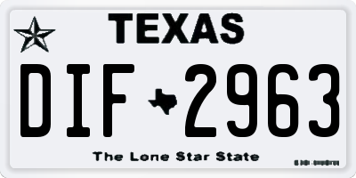TX license plate DIF2963