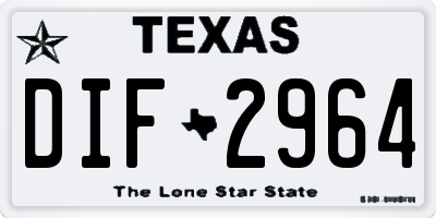 TX license plate DIF2964