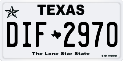 TX license plate DIF2970