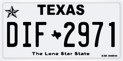 TX license plate DIF2971