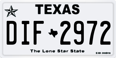 TX license plate DIF2972