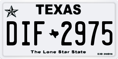 TX license plate DIF2975
