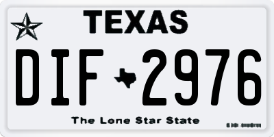 TX license plate DIF2976