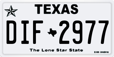 TX license plate DIF2977