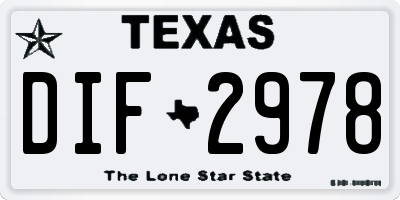TX license plate DIF2978