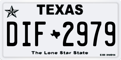 TX license plate DIF2979