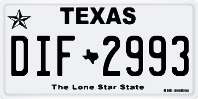 TX license plate DIF2993