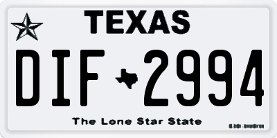 TX license plate DIF2994
