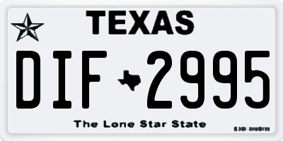 TX license plate DIF2995