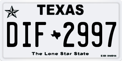 TX license plate DIF2997