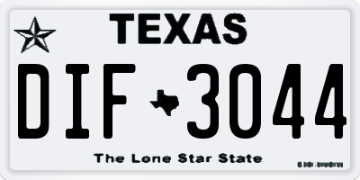 TX license plate DIF3044