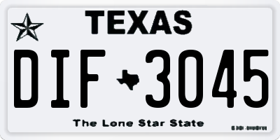 TX license plate DIF3045