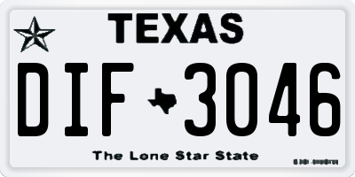 TX license plate DIF3046