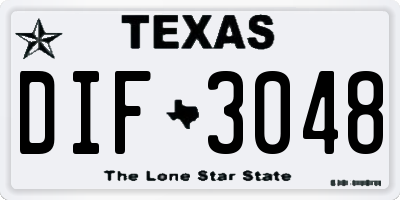 TX license plate DIF3048