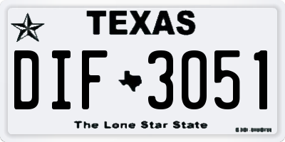 TX license plate DIF3051