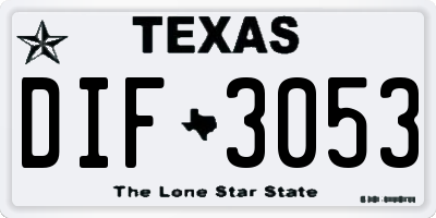 TX license plate DIF3053