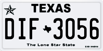 TX license plate DIF3056