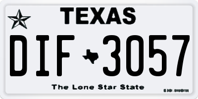 TX license plate DIF3057